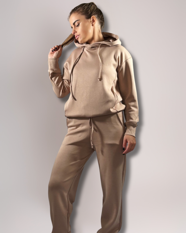 Minimal Softwear Set – Nude Hoodie & Joggers | Premium Touch