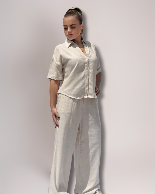 Natural Linen-Effect Co-Ord Set – Summer 2025 (Limited Edition)