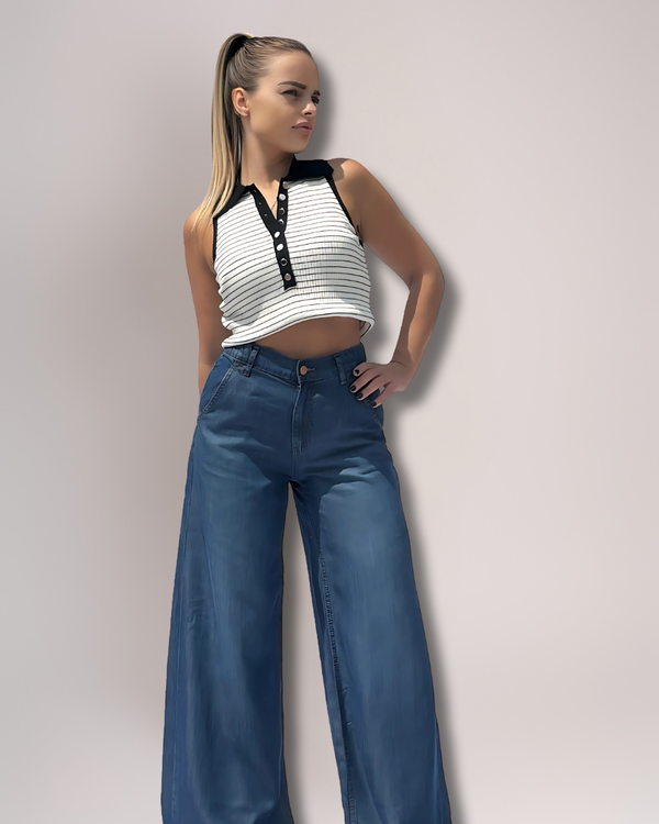Wide-Leg Tencel Denim Pants – High-Rise Elegance | Bestseller 2025