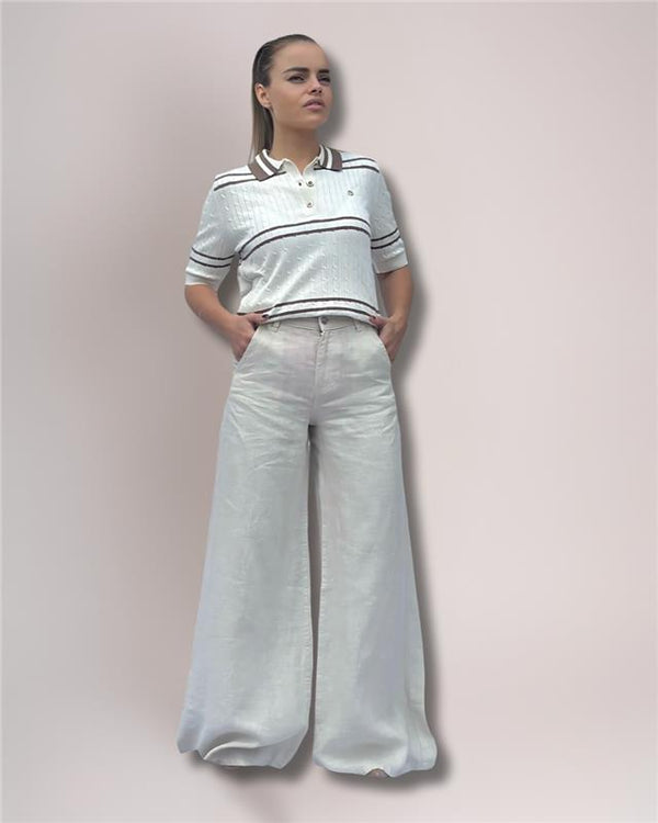 Women’s 100% Linen Wide-Leg Pants – 2025 Trend (Limited Edition)